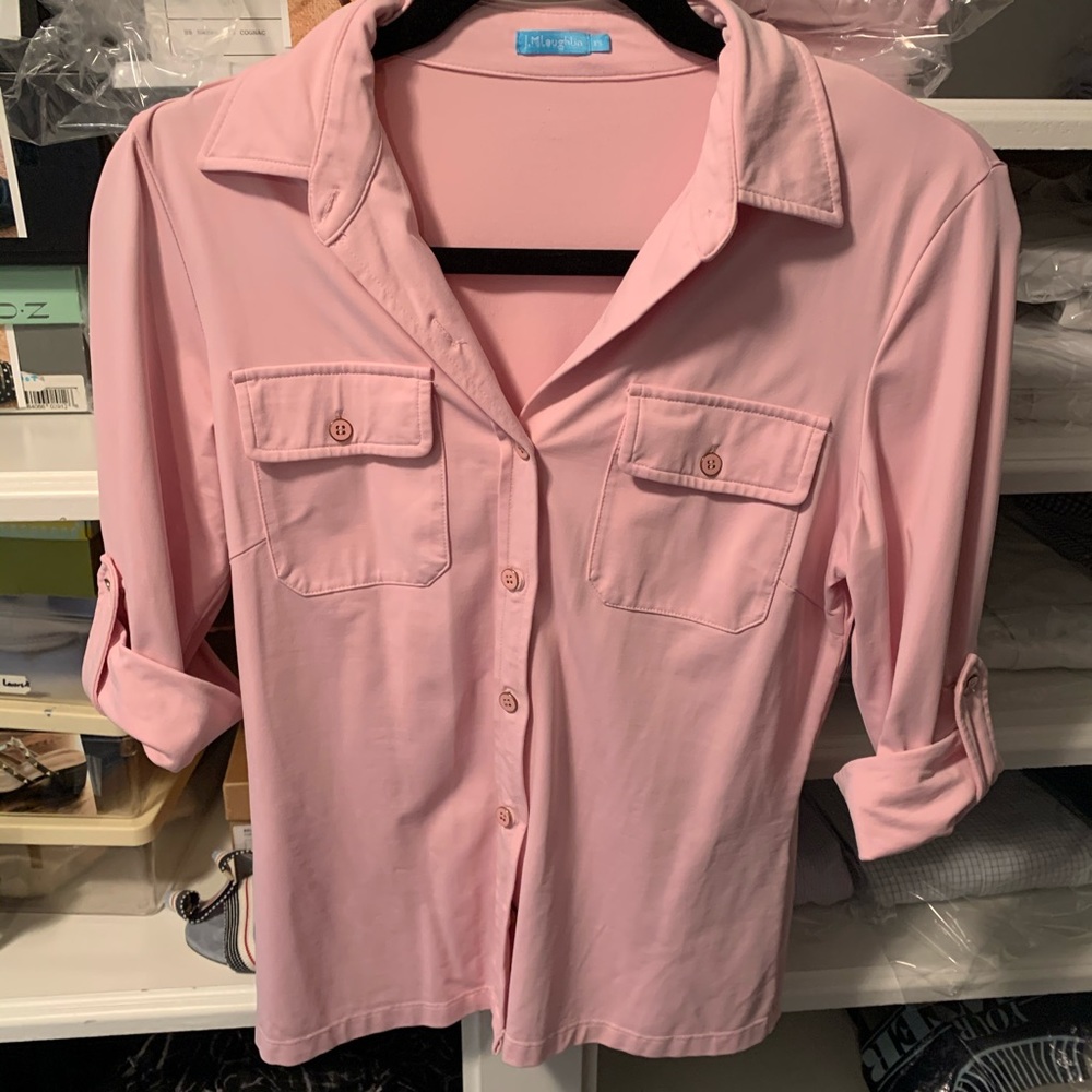 J. McLaughlin 3/4 sleeve jersey button down